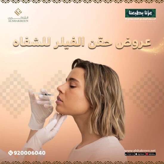 عروض حقن الفيلر للشفاه بمناسبة اليوم الوطني